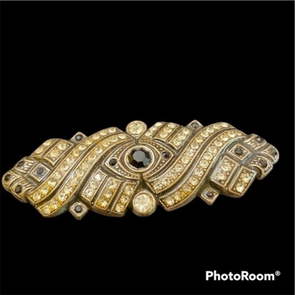 Catherine Popesco La Vie Parisienne Art Deco Rhinestone Brooch